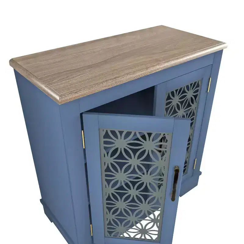 Credenza/Mobile Buffet Contenitore a 2 ante Verde/Blu Navy per 1