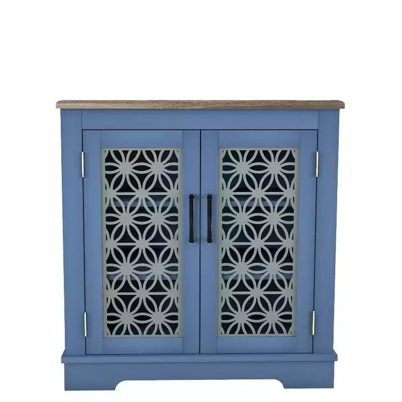 Credenza/Mobile Buffet Contenitore a 2 ante Verde/Blu Navy per 1