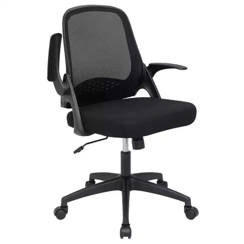 Sedia da ufficio in rete bianco/nero con braccioli ribaltabili, singola