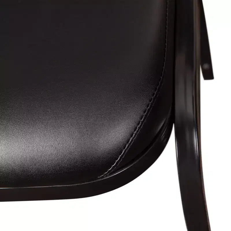 Sedia impilabile con schienale a cupola in vinile nero, seduta singola – telaio nero / telaio venato argento