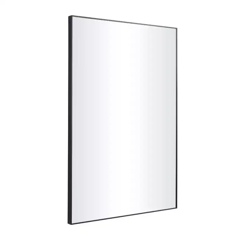 Specchio da parete rettangolare con cornice sottile in legno marrone