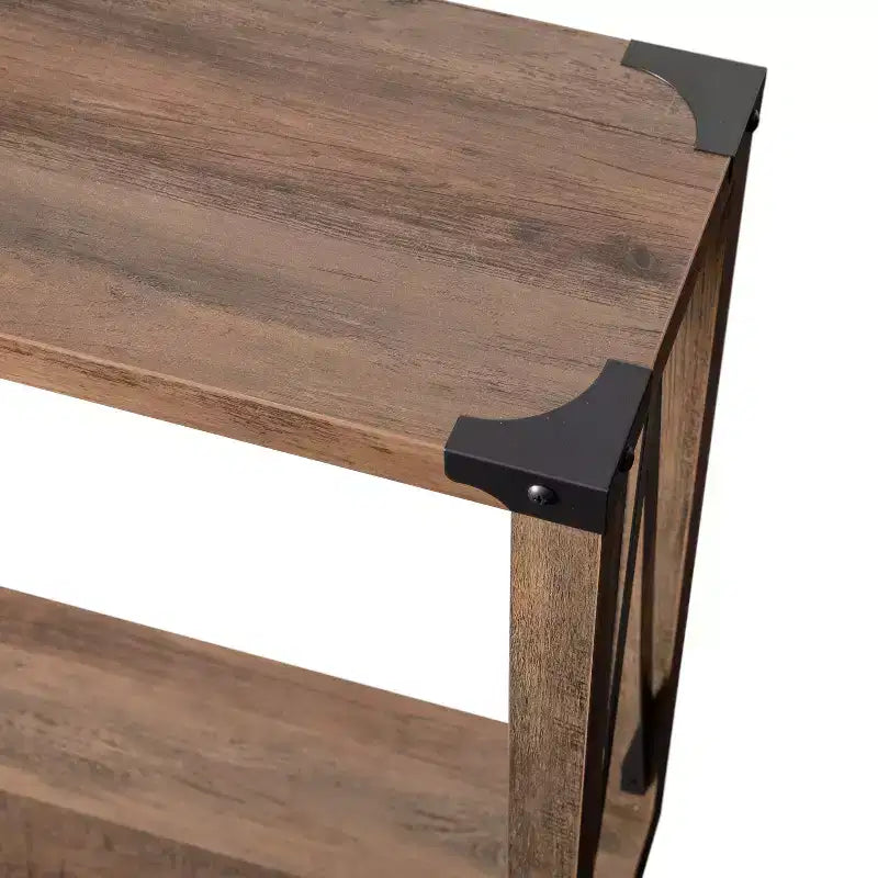 Consolle stile fattoria in rovere rustico/grigio lavato, 2 colori, 1 persona