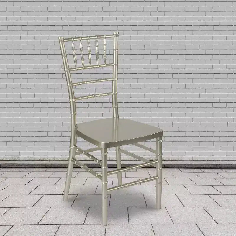 Sedia Chiavari impilabile in resina – Nero / Champagne / Oro / Mogano / Peltro / Argento / Bianco, Set da 2