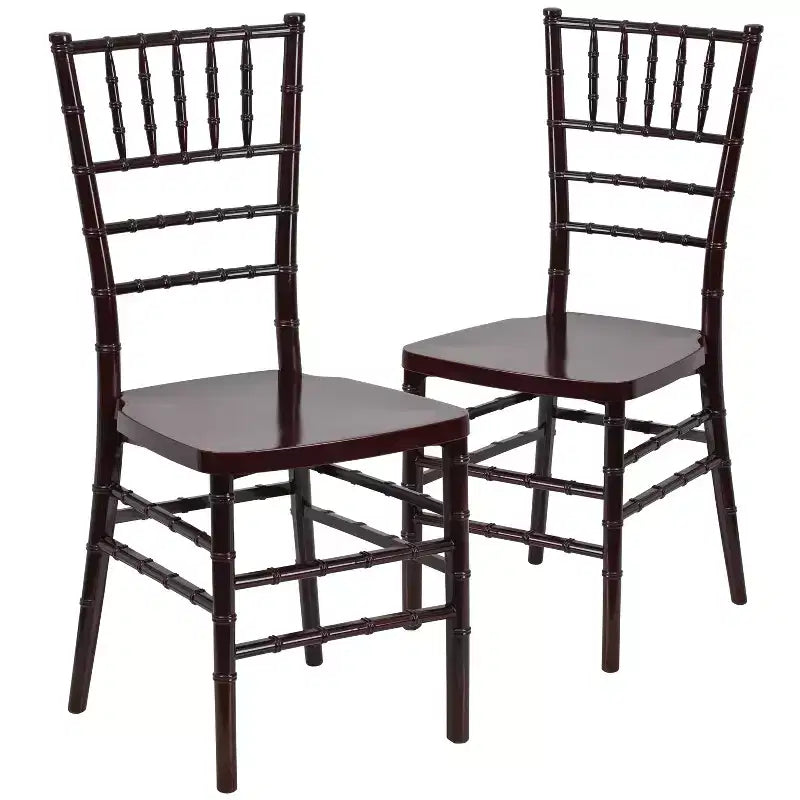 Sedia Chiavari impilabile in resina – Nero / Champagne / Oro / Mogano / Peltro / Argento / Bianco, Set da 2