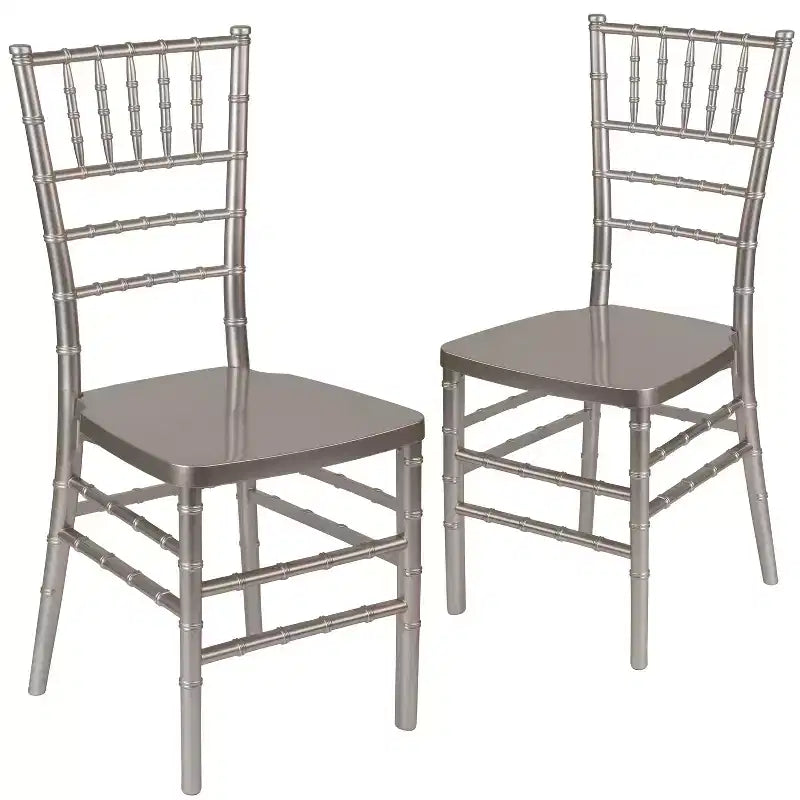 Sedia Chiavari impilabile in resina – Nero / Champagne / Oro / Mogano / Peltro / Argento / Bianco, Set da 2