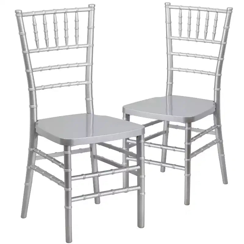 Sedia Chiavari impilabile in resina – Nero / Champagne / Oro / Mogano / Peltro / Argento / Bianco, Set da 2