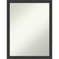 Amanti Art Mezzanotte Black Non-Beveled Wood Bathroom Wall Mirror