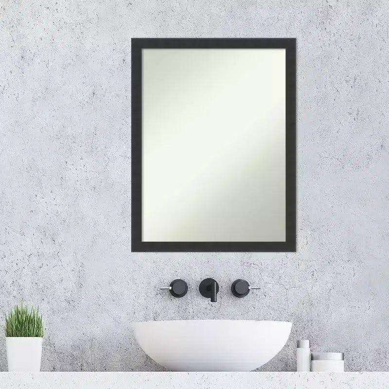 Specchio da parete con cornice in legno nero opaco, Singolo, Varie misure